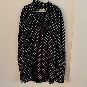 Equipment Black and White Polka Dot Blouse